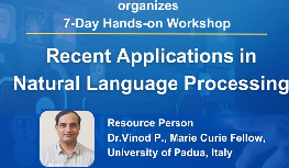  7-Day Hands-on workshop in “Natural Language Processing” at SSET