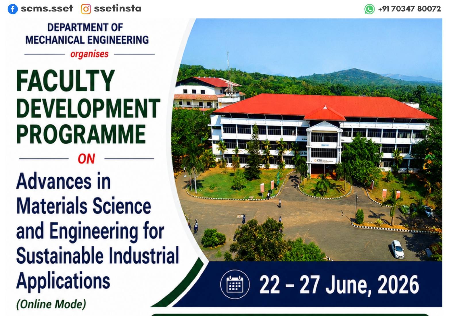 FDP ON Advances in Materials Science and Engineering for Sustainable Industrial Applications