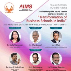 AIMS Southern Regional Round Table of Deans and Directors on  Transformation of Business Schools in India